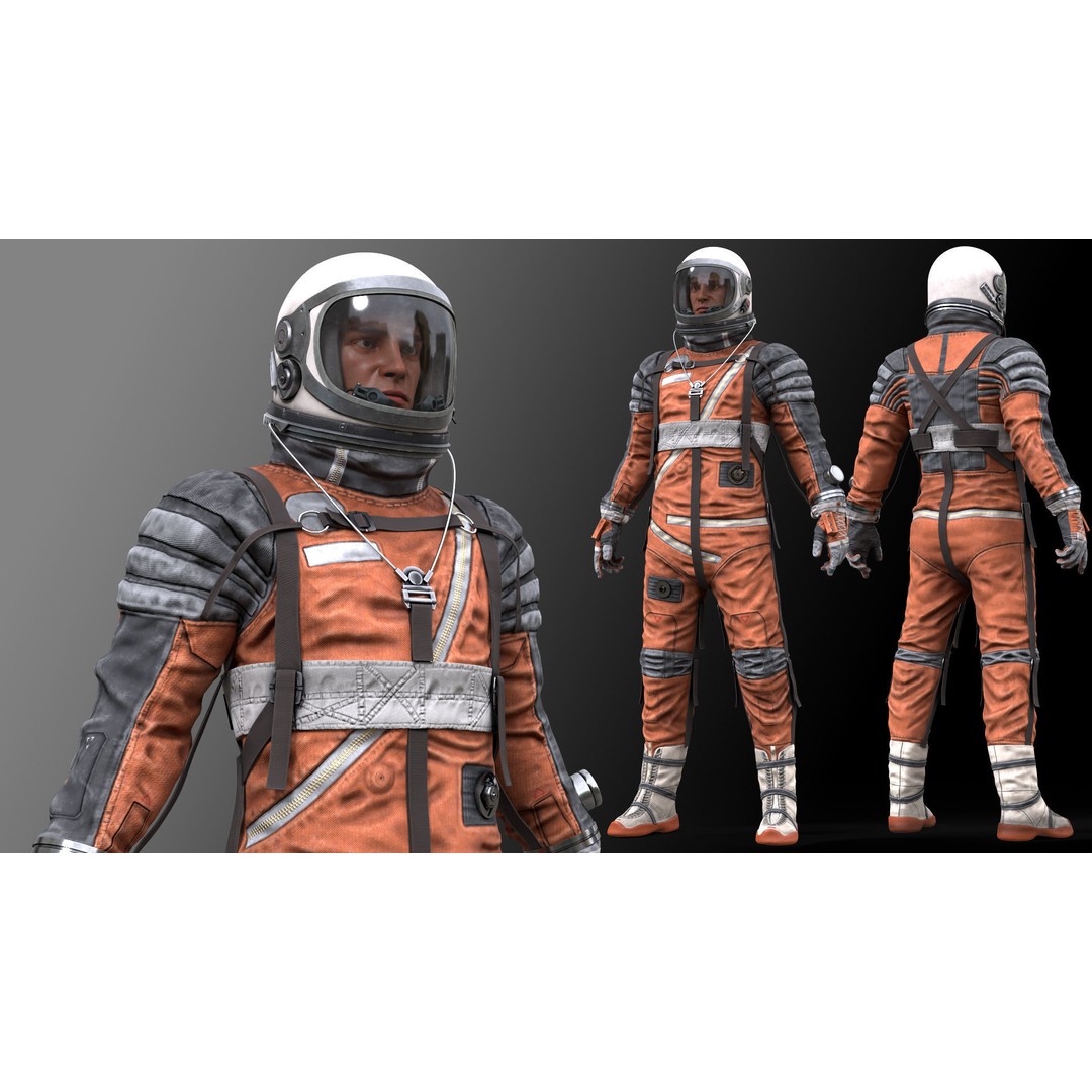 CS04 Space Suit 3D Model – Low Poly Rigged Character, FBX, PBR - View 13