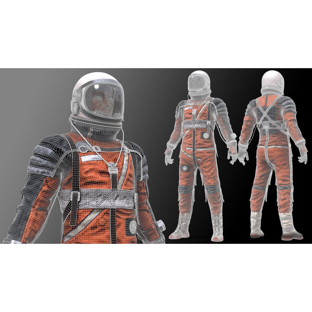 CS04 Space Suit 3D Model – Low Poly Rigged Character, FBX, PBR - View 14
