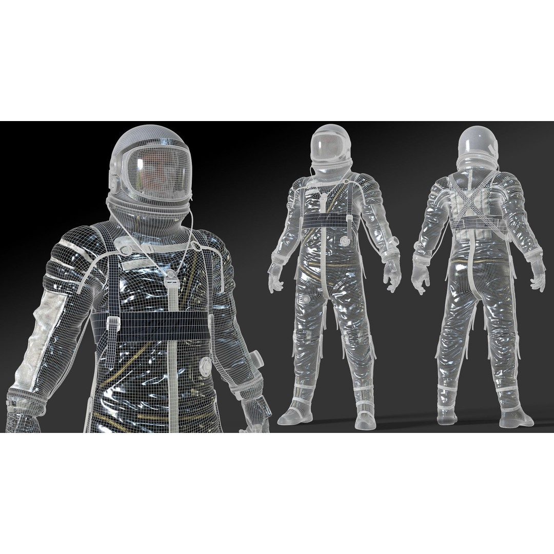 CS04 Space Suit 3D Model – Low Poly Rigged Character, FBX, PBR - View 6