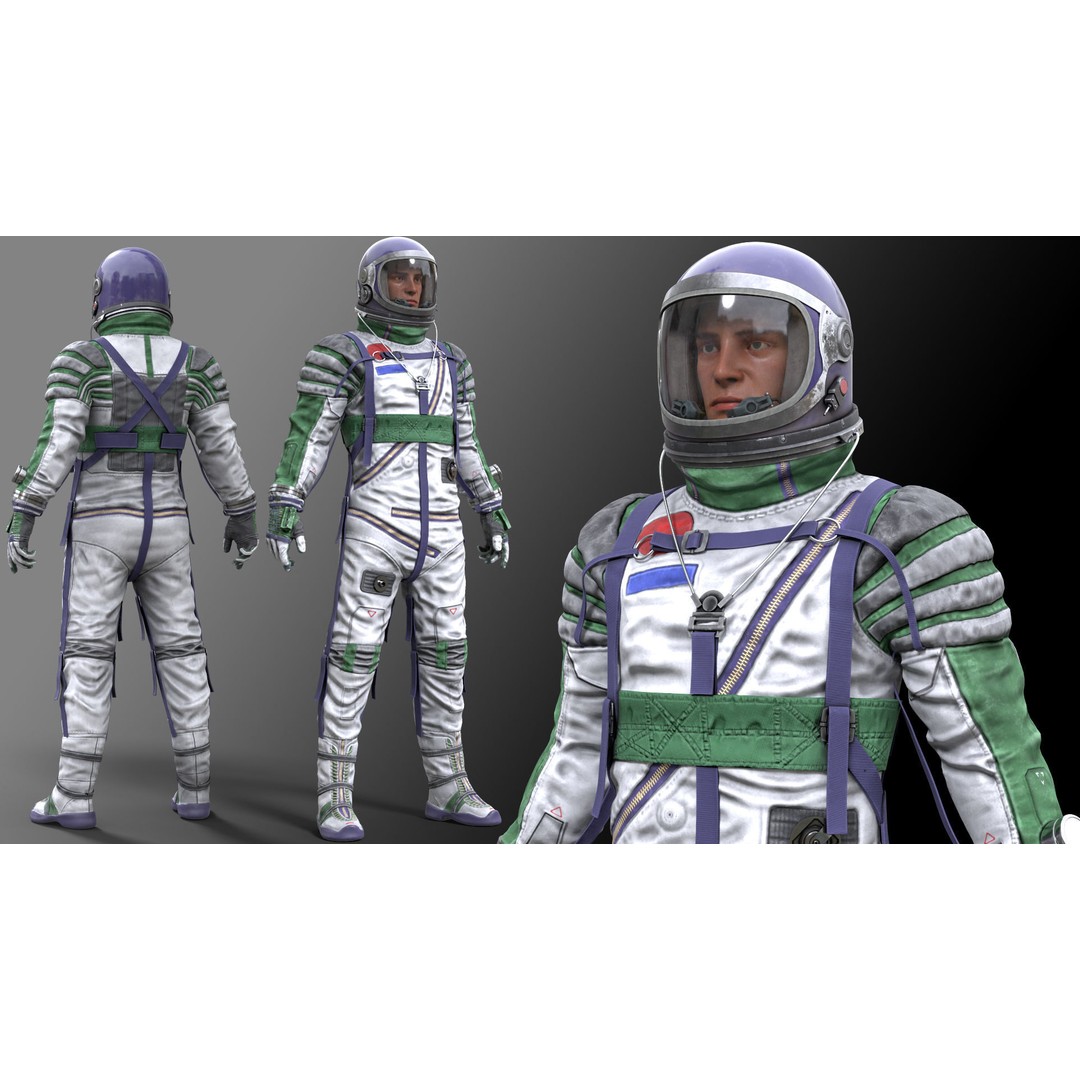 CS04 Space Suit 3D Model – Low Poly Rigged Character, FBX, PBR - View 9