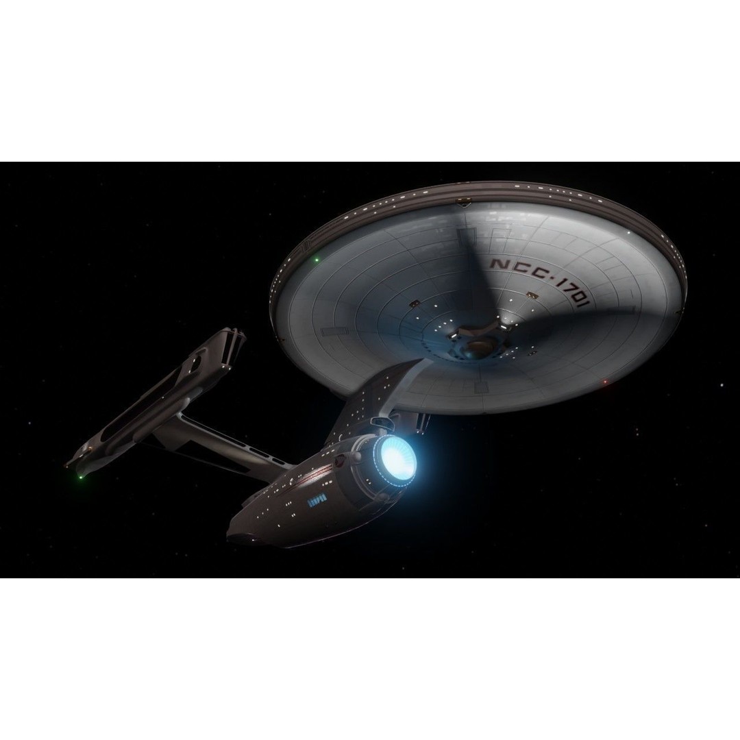 Refit Constitution Class USS Enterprise 3D Model – Low Poly Sci-Fi Spacecraft, FBX - View 3