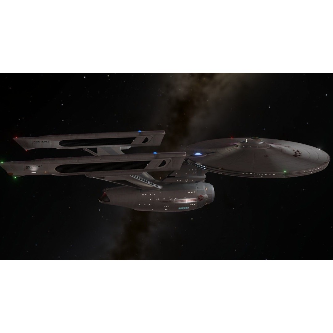 Refit Constitution Class USS Enterprise 3D Model – Low Poly Sci-Fi Spacecraft, FBX - View 5