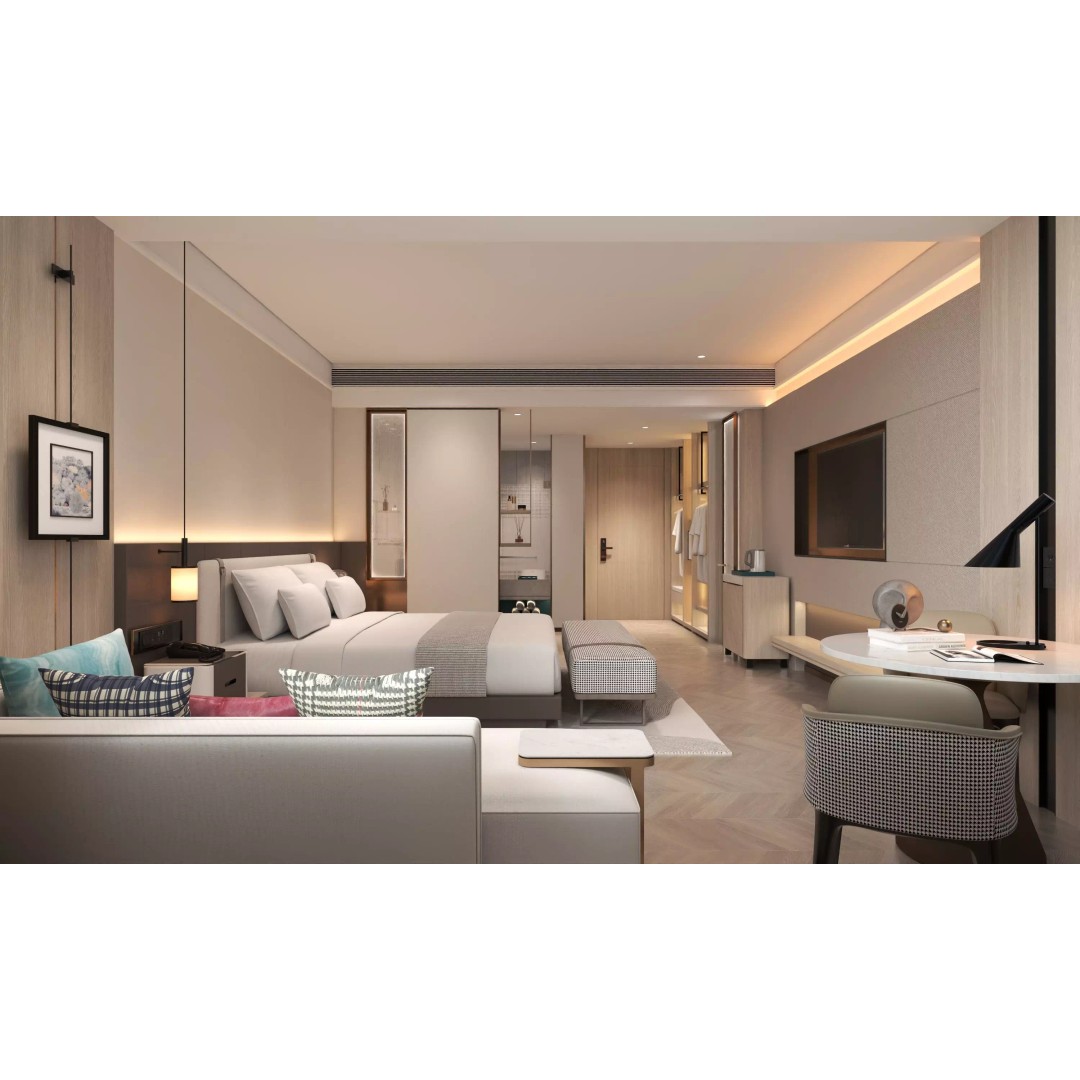 Hotel Bedroom 3D Model – Low Poly Interior Design, FBX, OBJ - View 2