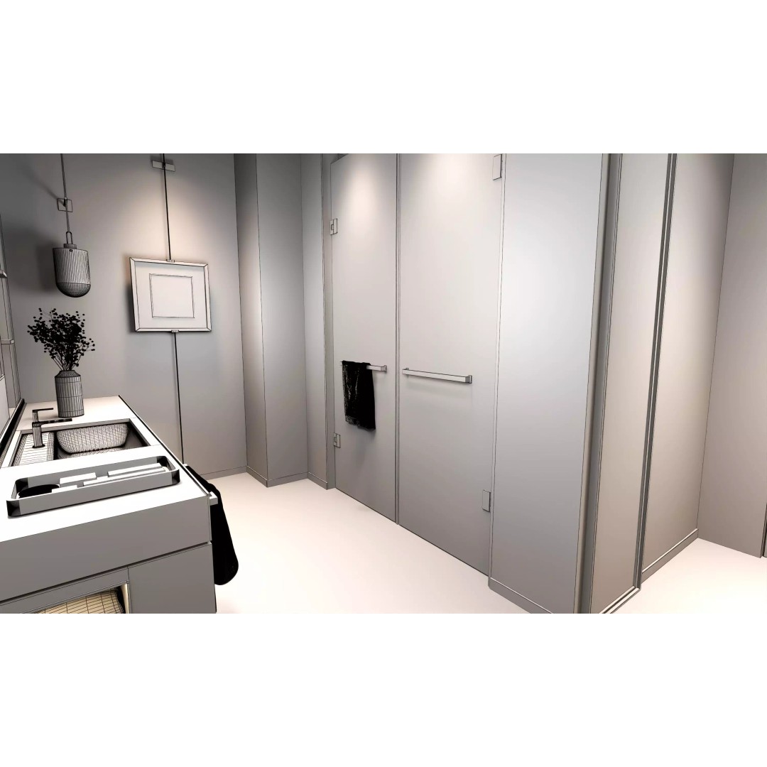 Hotel Bedroom 3D Model – Low Poly Interior Design, FBX, OBJ - View 22