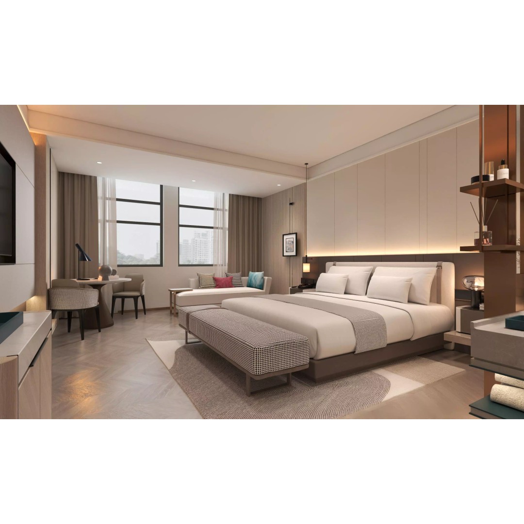 Hotel Bedroom 3D Model – Low Poly Interior Design, FBX, OBJ - View 3