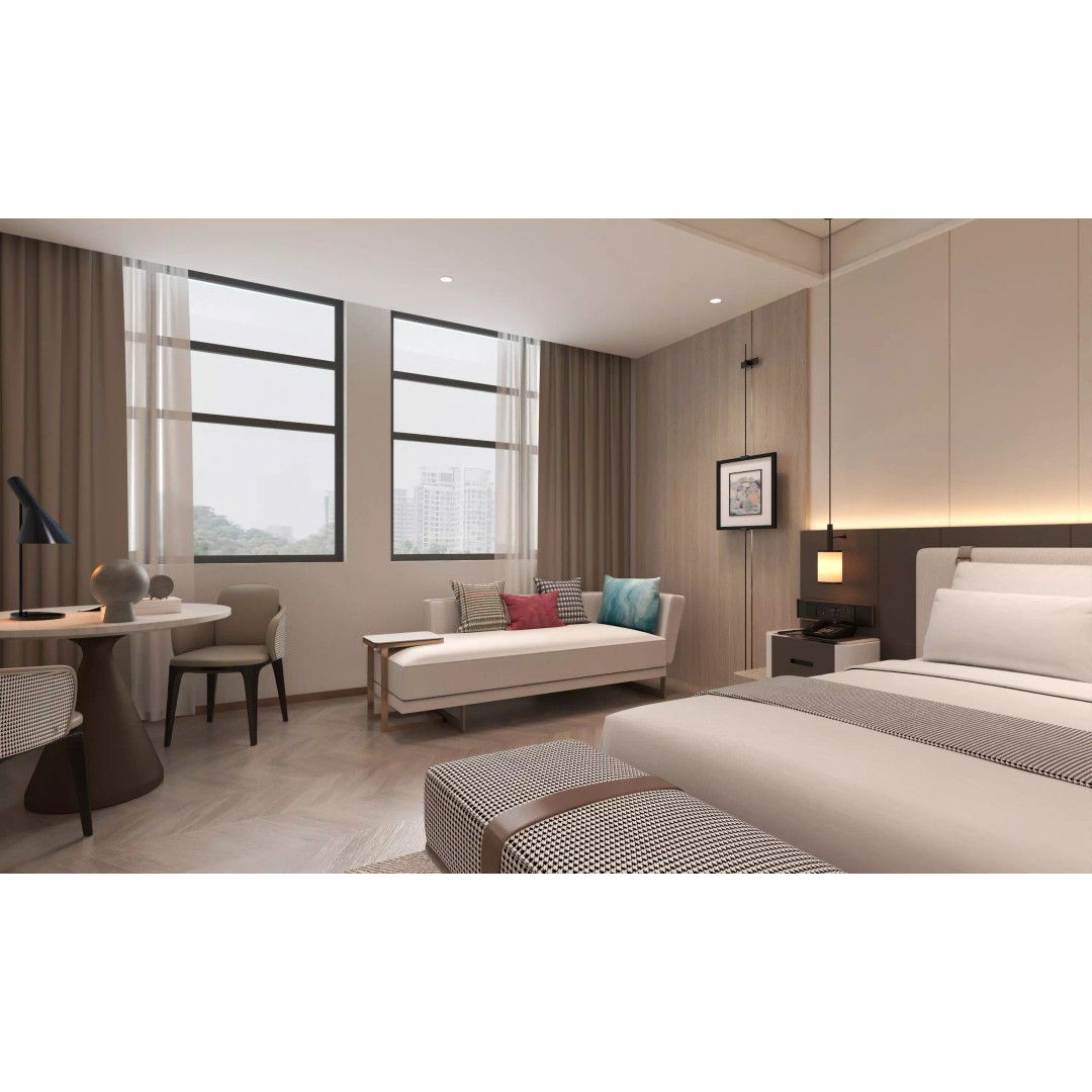 Hotel Bedroom 3D Model – Low Poly Interior Design, FBX, OBJ - View 5