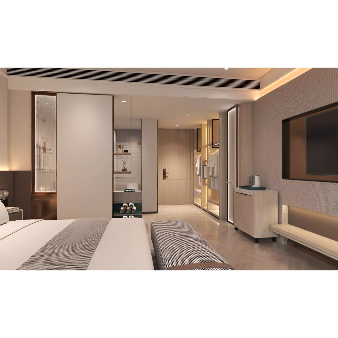 Hotel Bedroom 3D Model – Low Poly Interior Design, FBX, OBJ - View 6