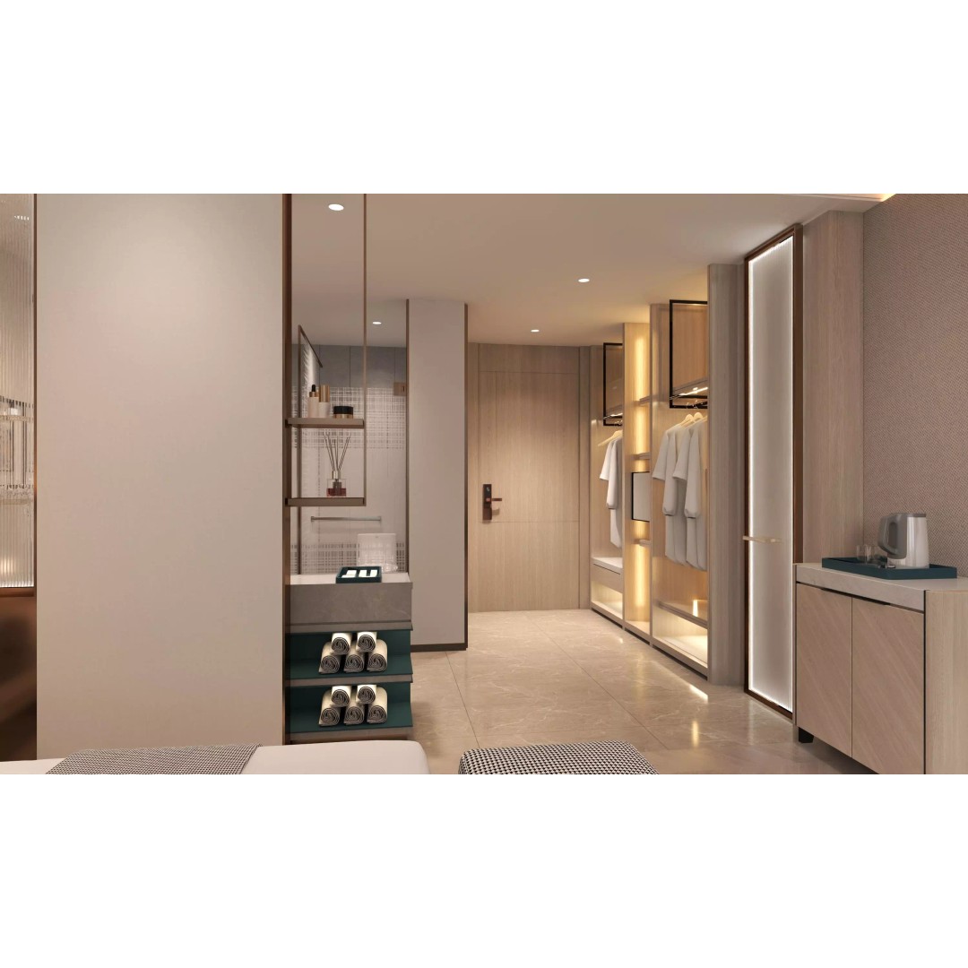 Hotel Bedroom 3D Model – Low Poly Interior Design, FBX, OBJ - View 7