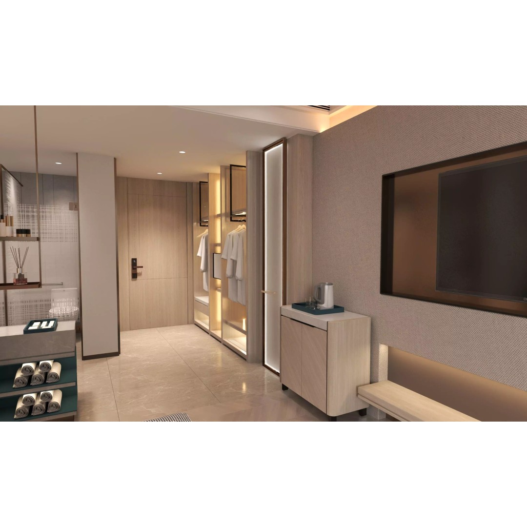 Hotel Bedroom 3D Model – Low Poly Interior Design, FBX, OBJ - View 8