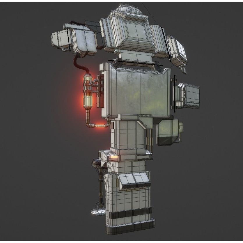 Sci-Fi Control Room Set - Low-Poly Game-Ready 3D Model