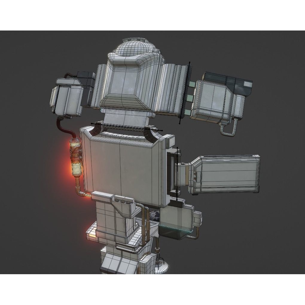 Sci-Fi Control Room Set - Low-Poly Game-Ready 3D Model - View 12