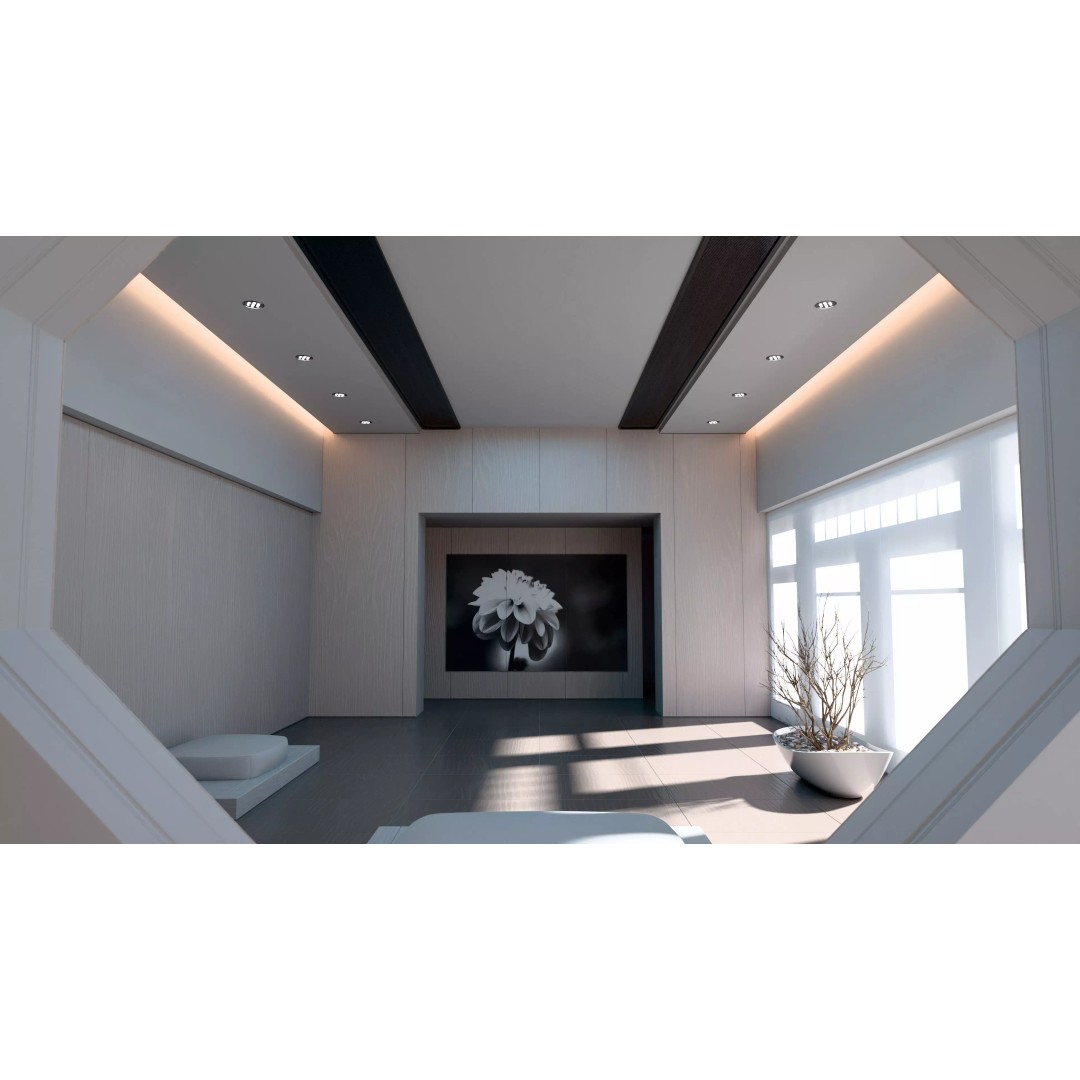 Modern Zen Meditation Space 3D Model – High Poly Interior Asset, Blender, FBX - View 5