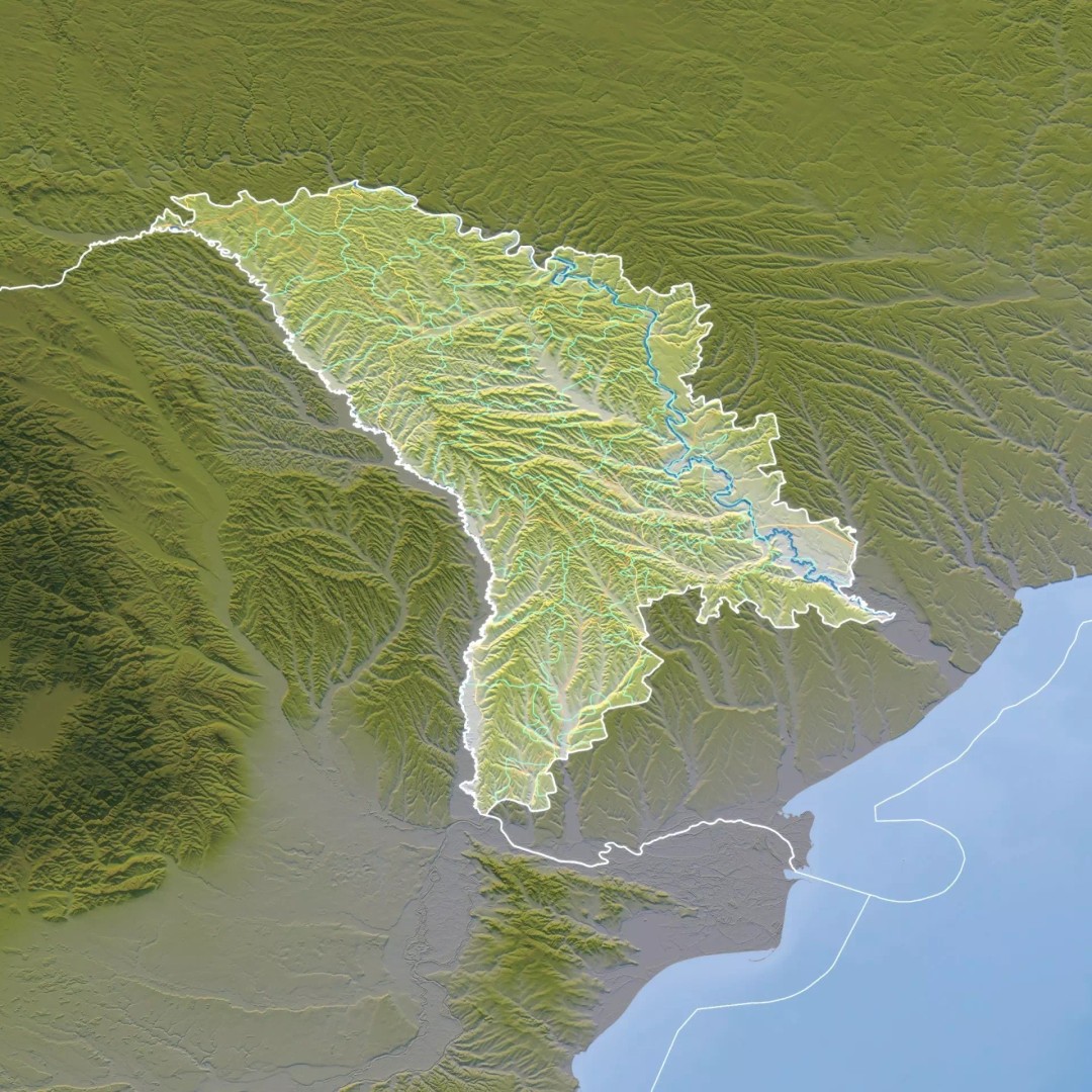 Moldova Map 3D Model – 8K Realistic Satellite Terrain, FBX, OBJ - View 10