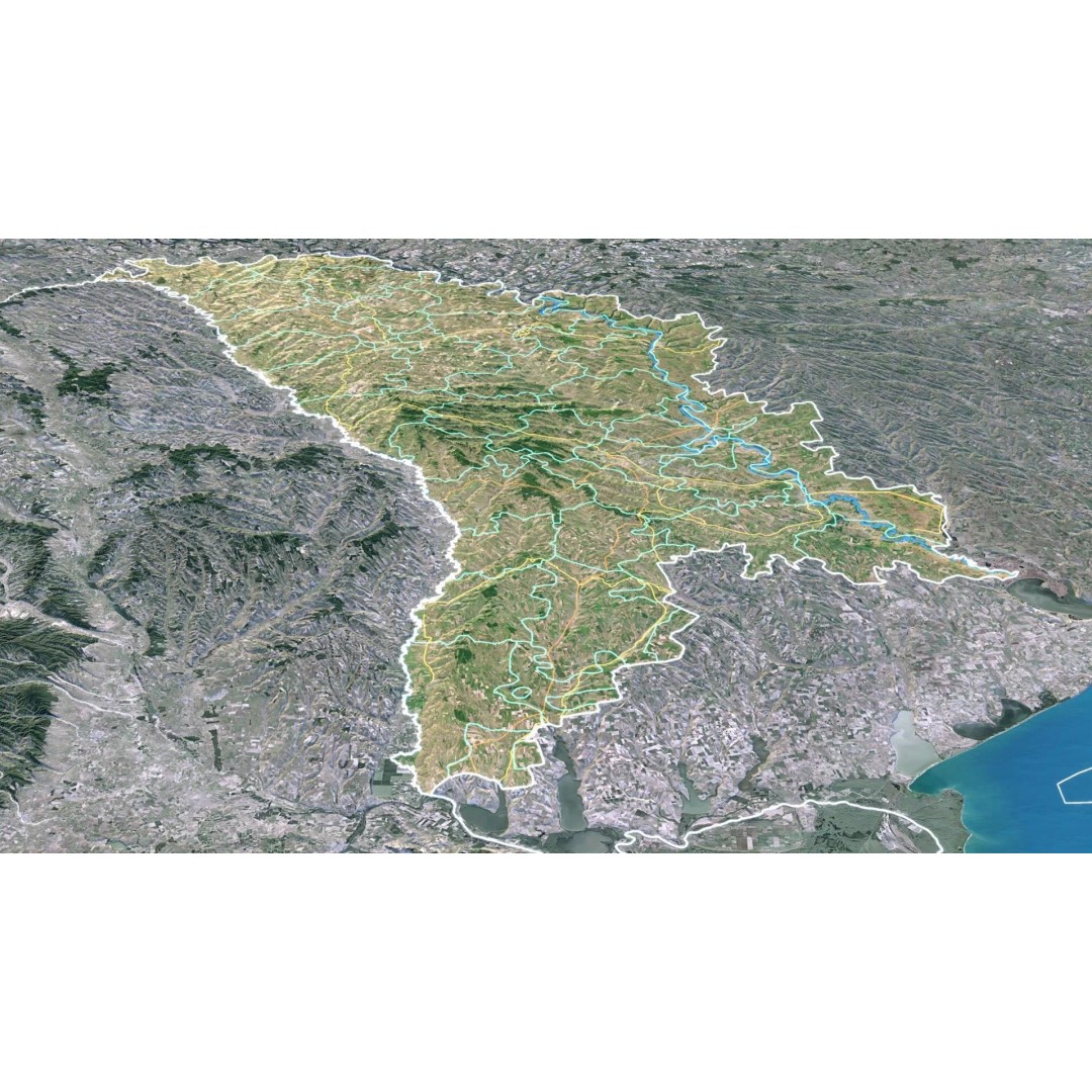 Moldova Map 3D Model – 8K Realistic Satellite Terrain, FBX, OBJ - View 4