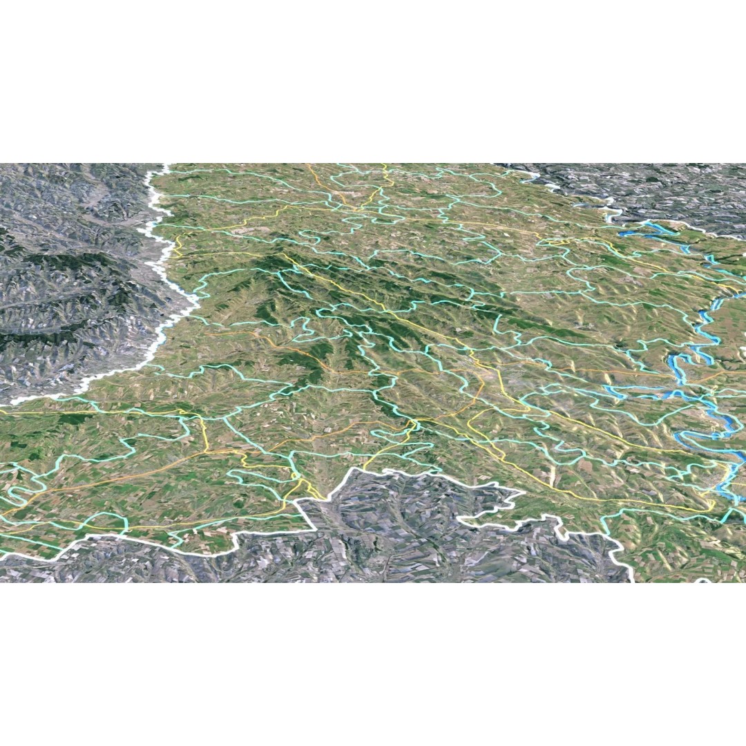 Moldova Map 3D Model – 8K Realistic Satellite Terrain, FBX, OBJ - View 6