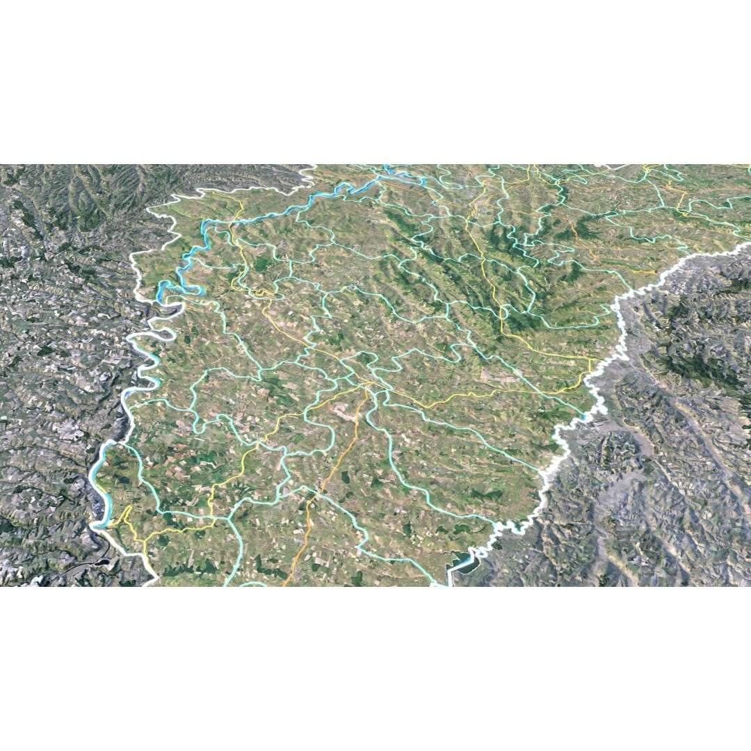 Moldova Map 3D Model – 8K Realistic Satellite Terrain, FBX, OBJ - View 7