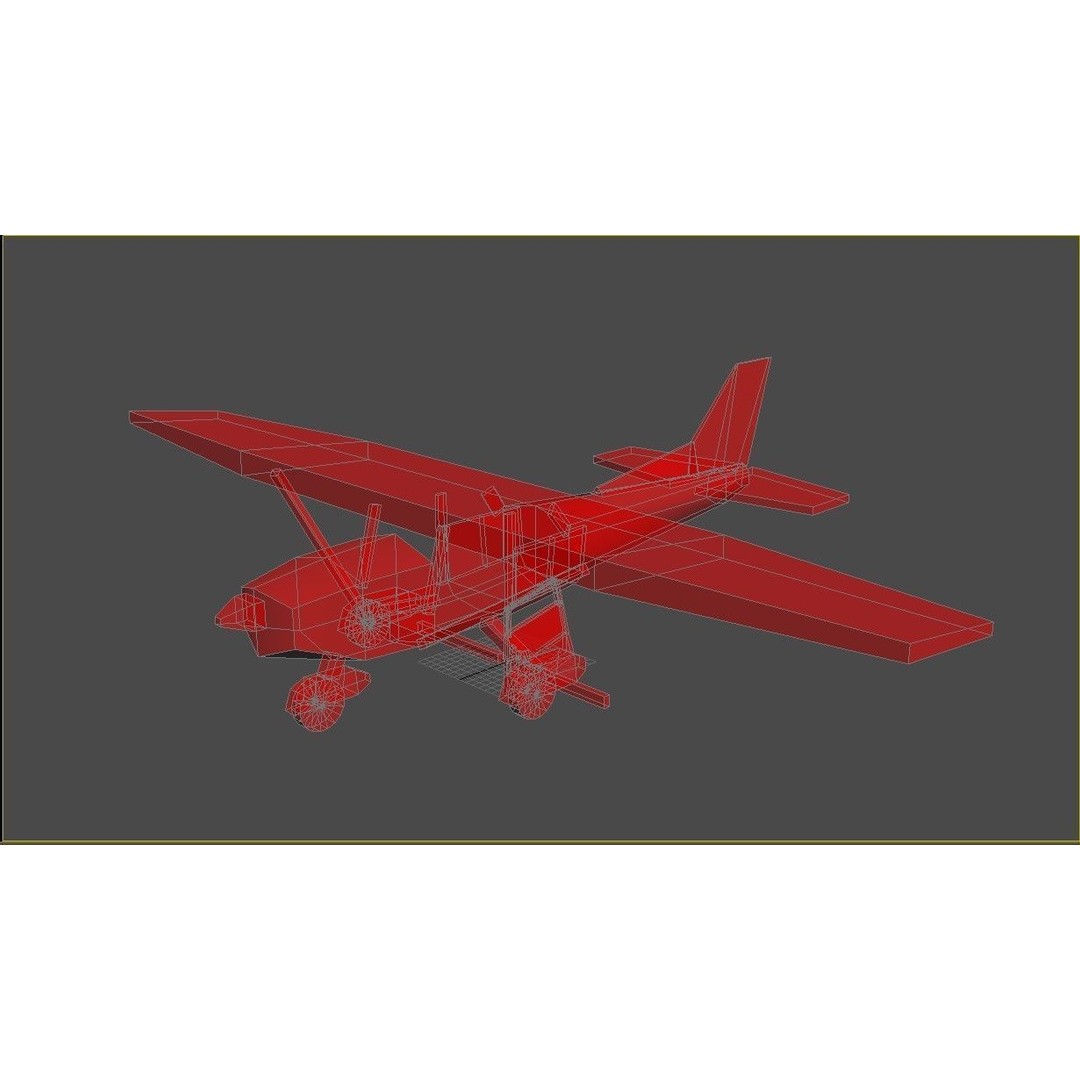Cessna Airplane 3D Model – Low Poly Game Asset with Interior and PBR Textures