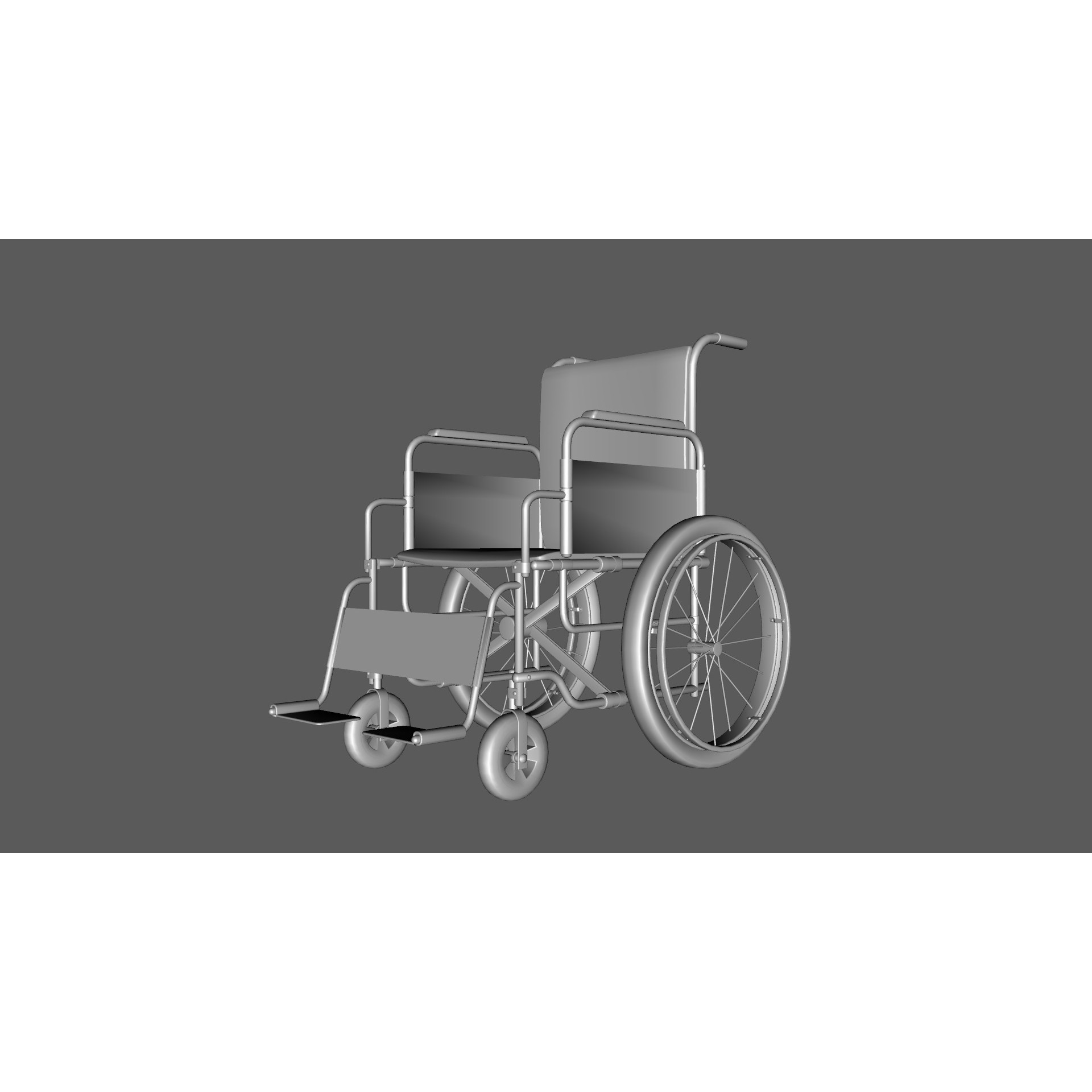 Wheelchair - Low-Poly Game-Ready 3D Model - View 11