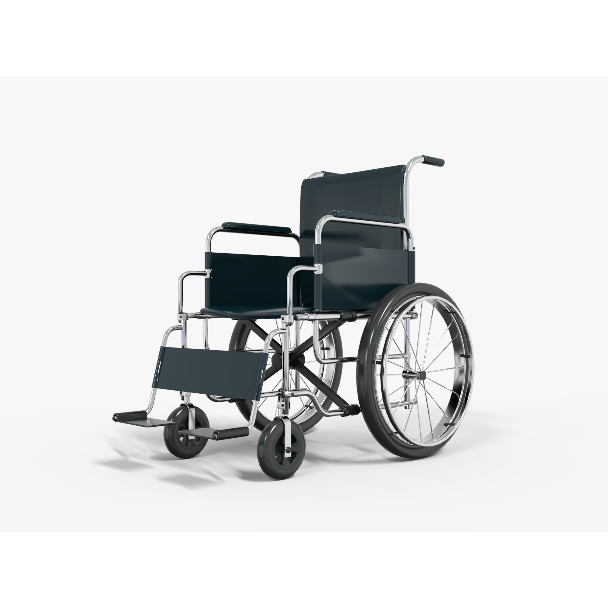 Wheelchair - Low-Poly Game-Ready 3D Model - View 3