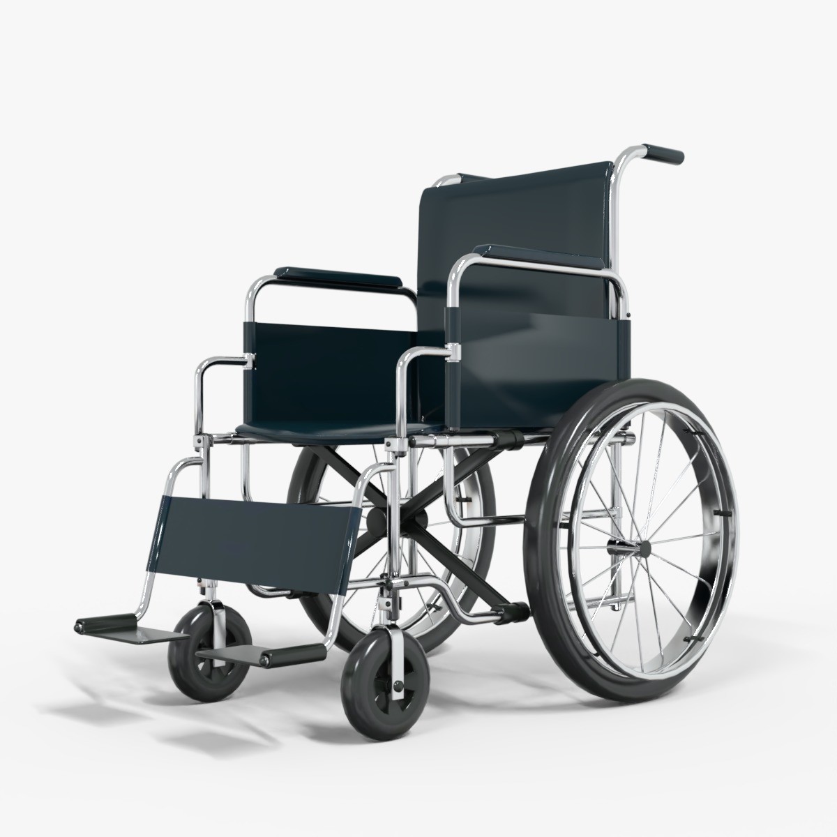 Wheelchair - Low-Poly Game-Ready 3D Model - View 8