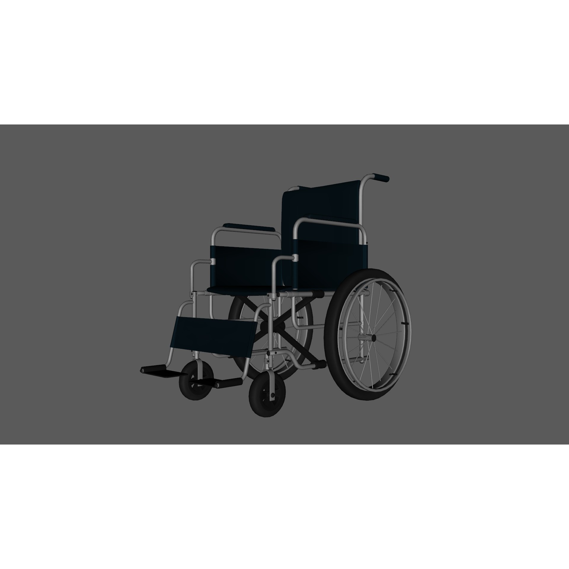 Wheelchair - Low-Poly Game-Ready 3D Model - View 9