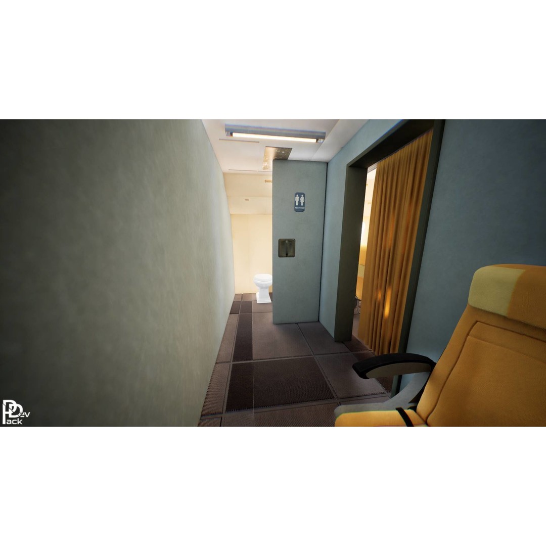 Airplane Interior 3D Model – Low Poly Modular Design, FBX - View 10