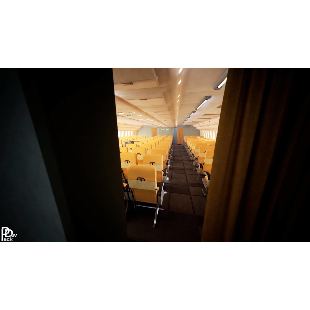 Airplane Interior 3D Model – Low Poly Modular Design, FBX - View 11