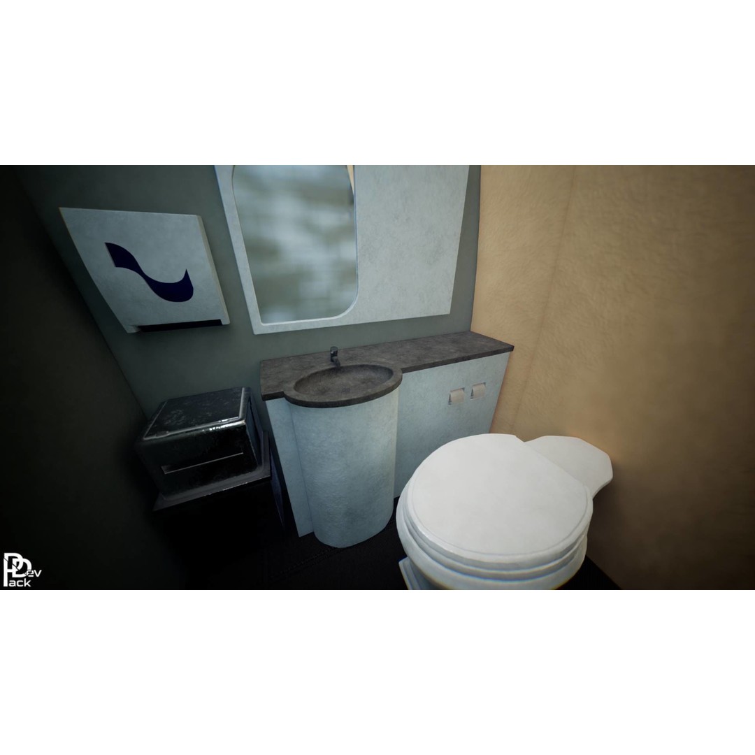 Airplane Interior 3D Model – Low Poly Modular Design, FBX - View 12