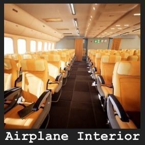 Airplane Interior 3D Model – Low Poly Modular Design, FBX - View 16
