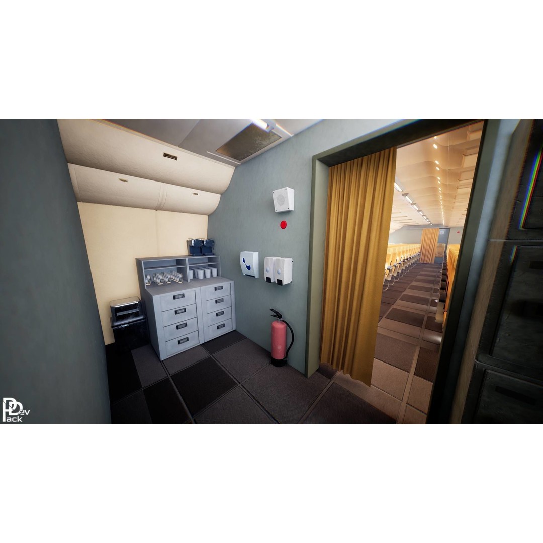 Airplane Interior 3D Model – Low Poly Modular Design, FBX - View 8