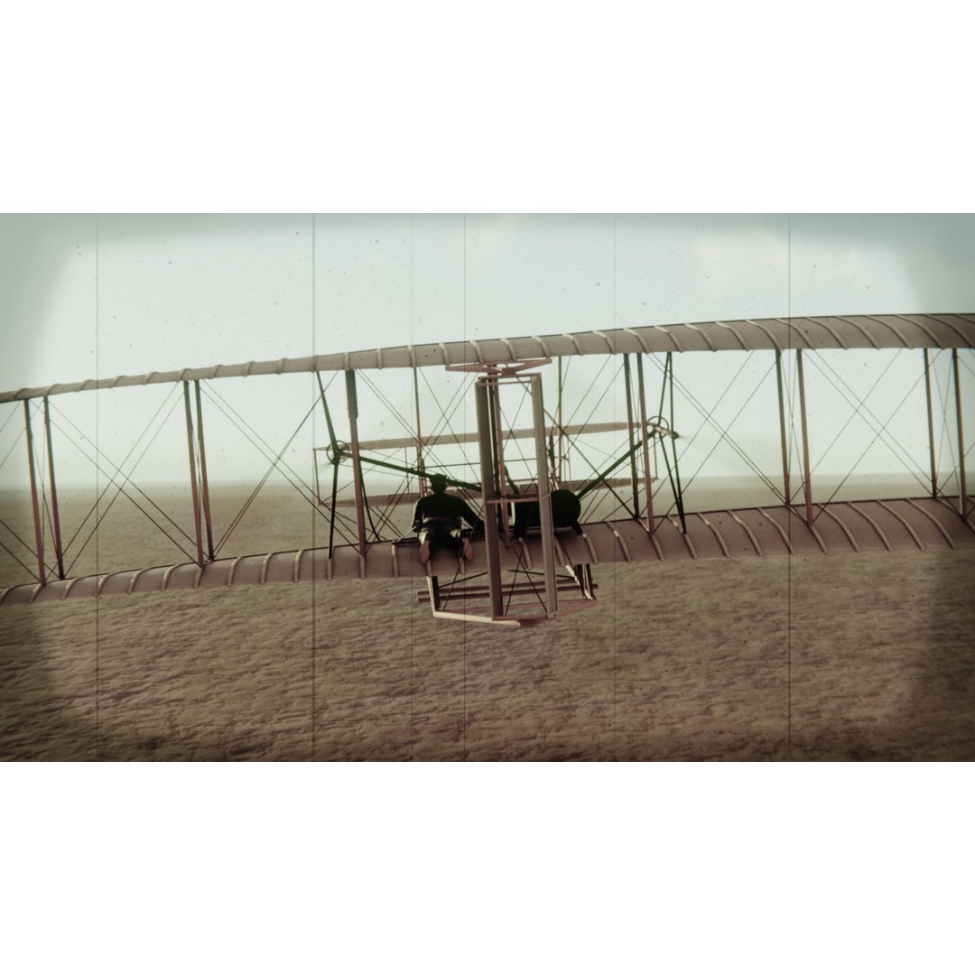 Wright Flyer 3D Model – Historic Aircraft with Rigging and PBR Textures - View 6