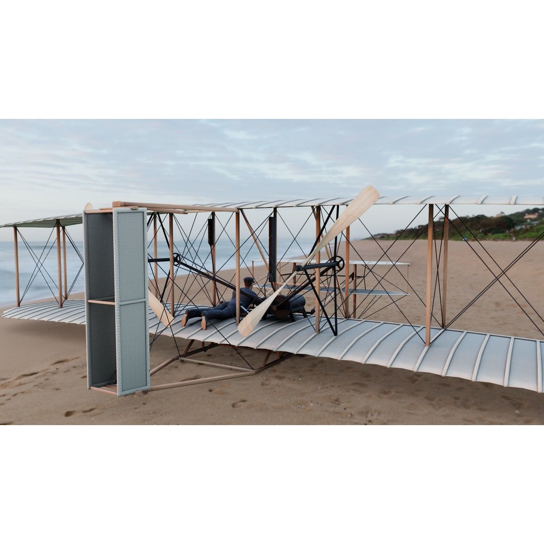 Wright Flyer 3D Model – Historic Aircraft with Rigging and PBR Textures - View 8