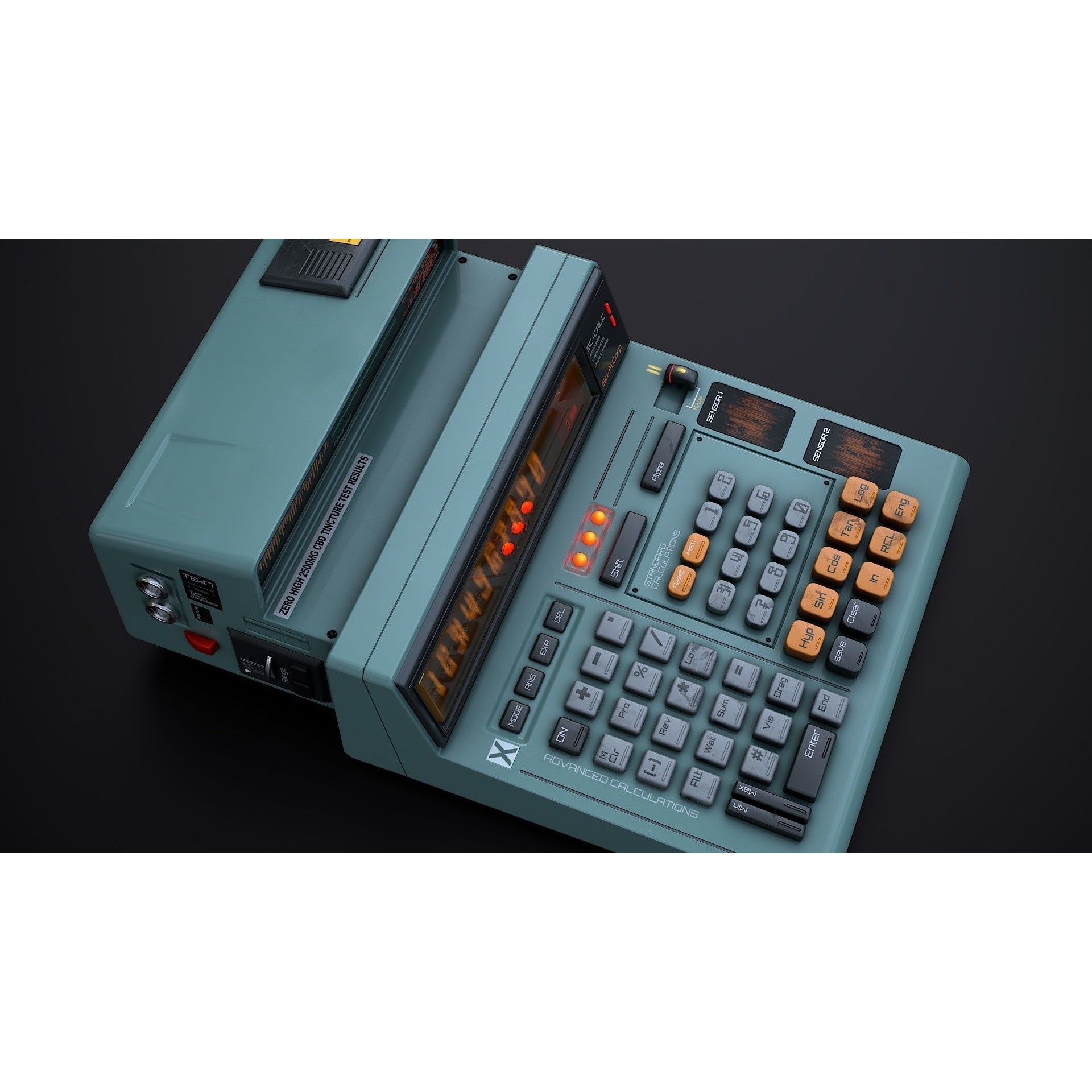 Sci-Fi Calculator - Low-Poly Game-Ready 3D Model - View 10