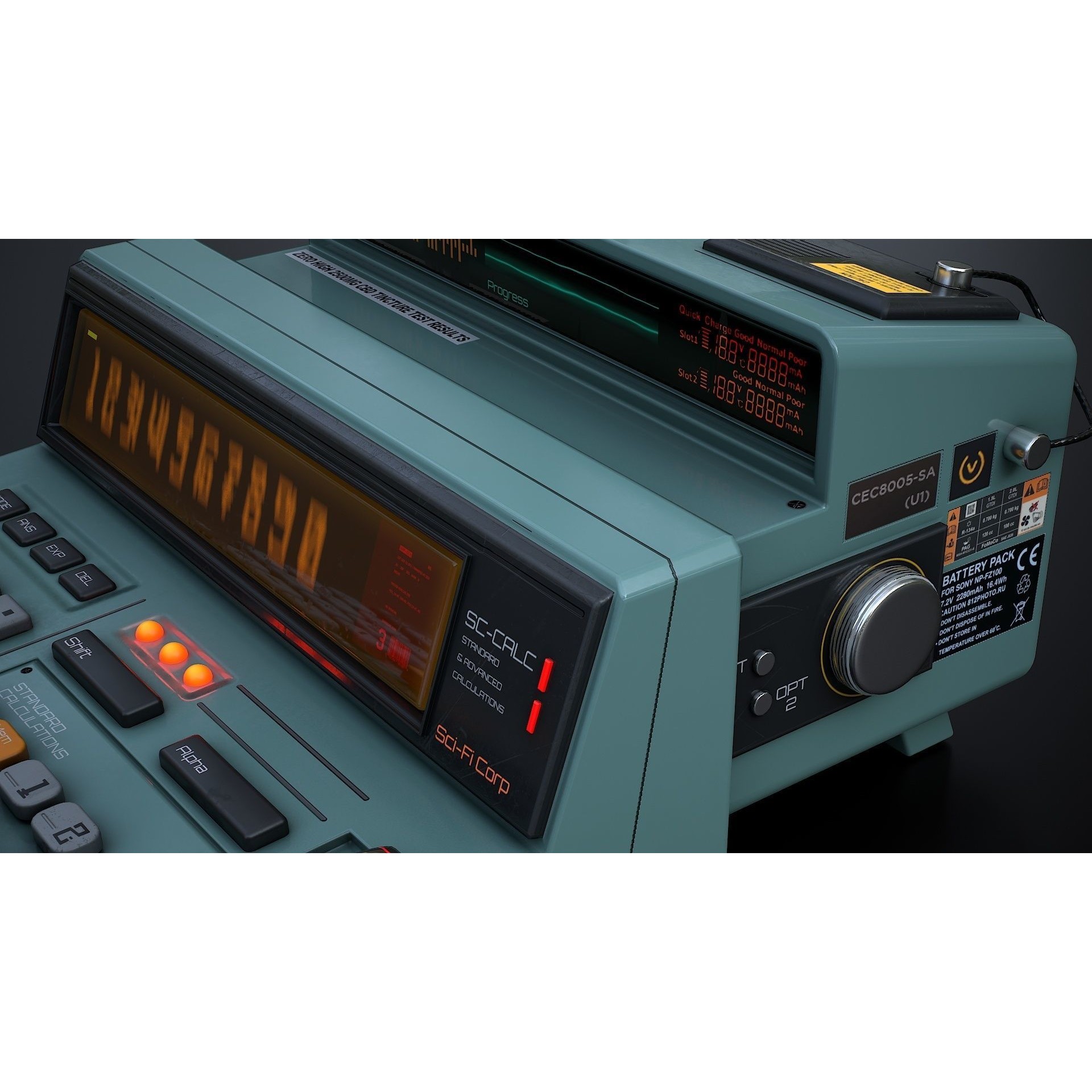 Sci-Fi Calculator - Low-Poly Game-Ready 3D Model - View 11