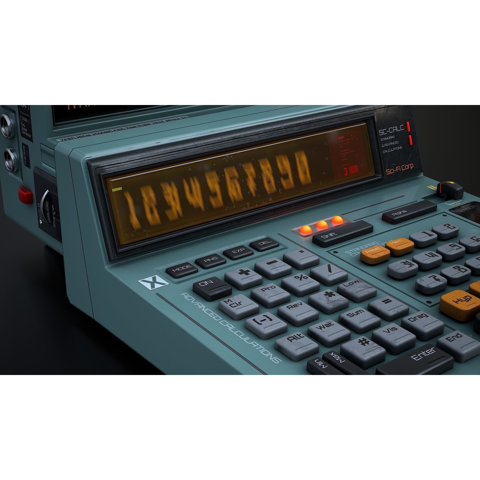 Sci-Fi Calculator - Low-Poly Game-Ready 3D Model - View 13
