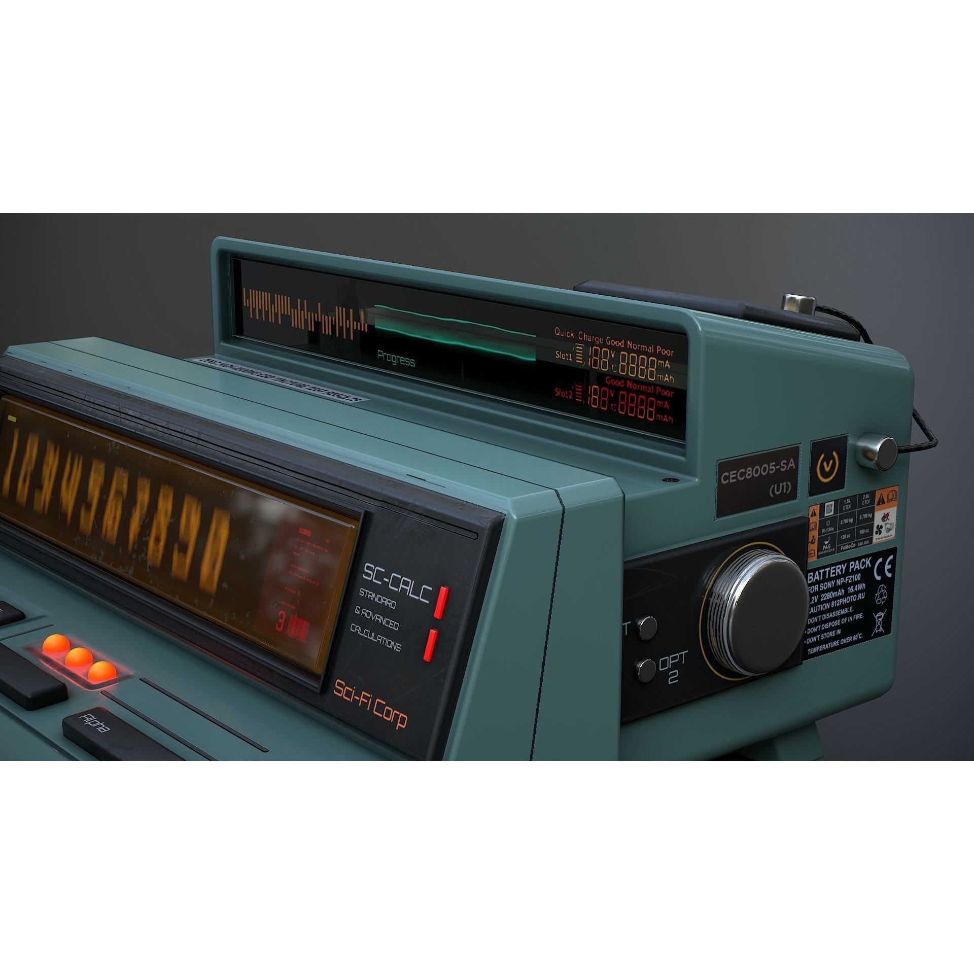 Sci-Fi Calculator - Low-Poly Game-Ready 3D Model - View 15