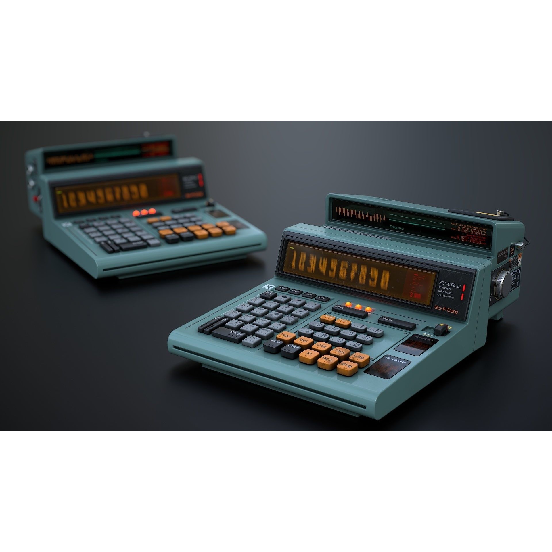 Sci-Fi Calculator - Low-Poly Game-Ready 3D Model - View 17
