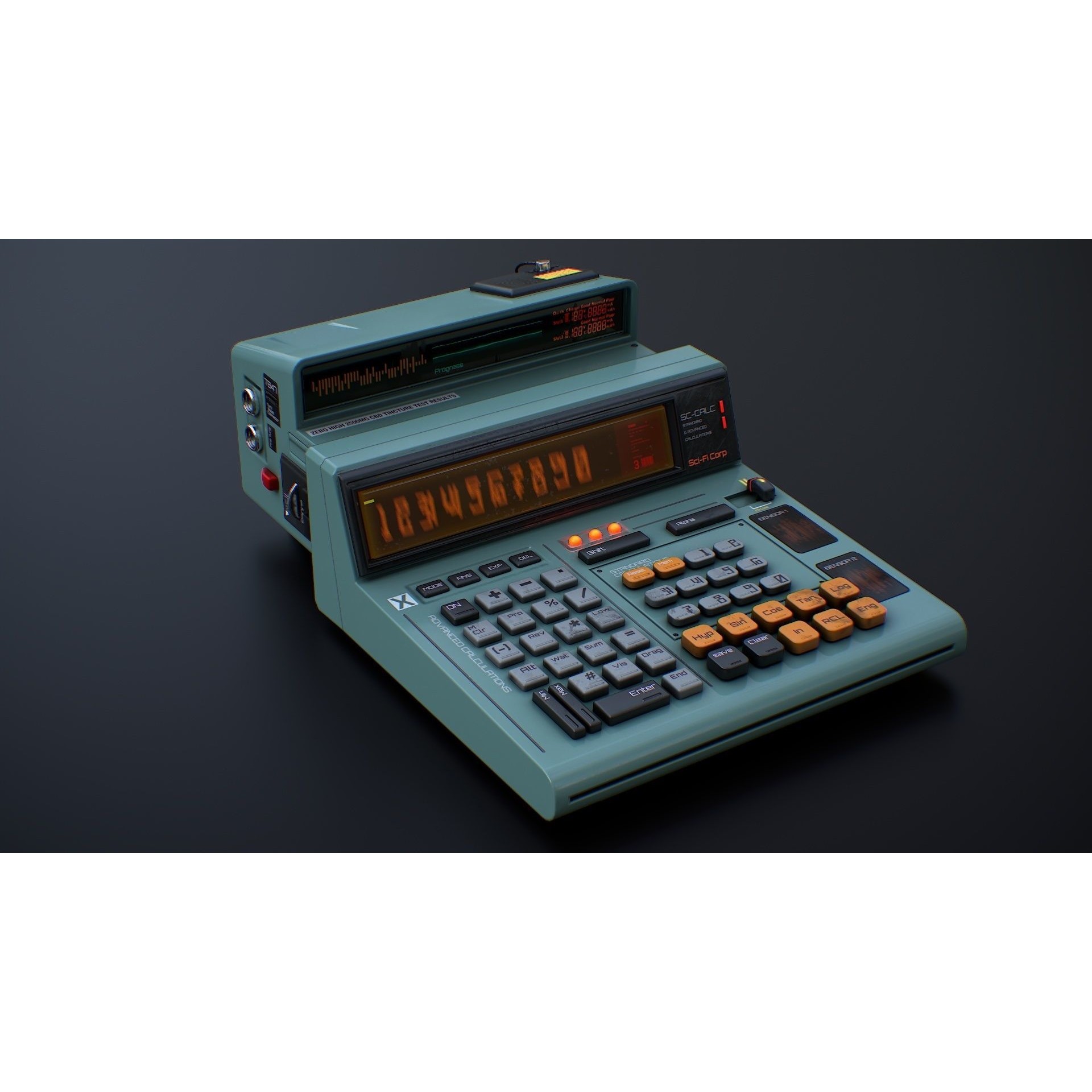Sci-Fi Calculator - Low-Poly Game-Ready 3D Model - View 3