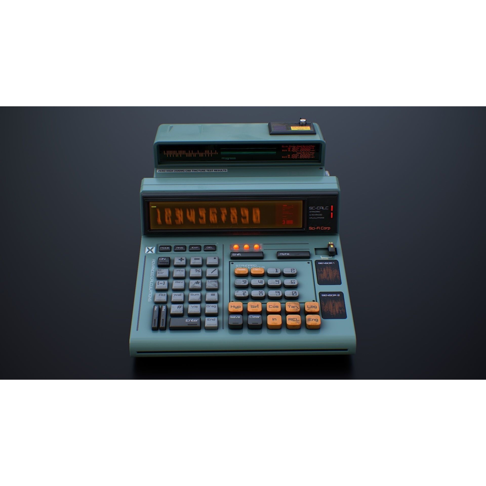 Sci-Fi Calculator - Low-Poly Game-Ready 3D Model - View 4