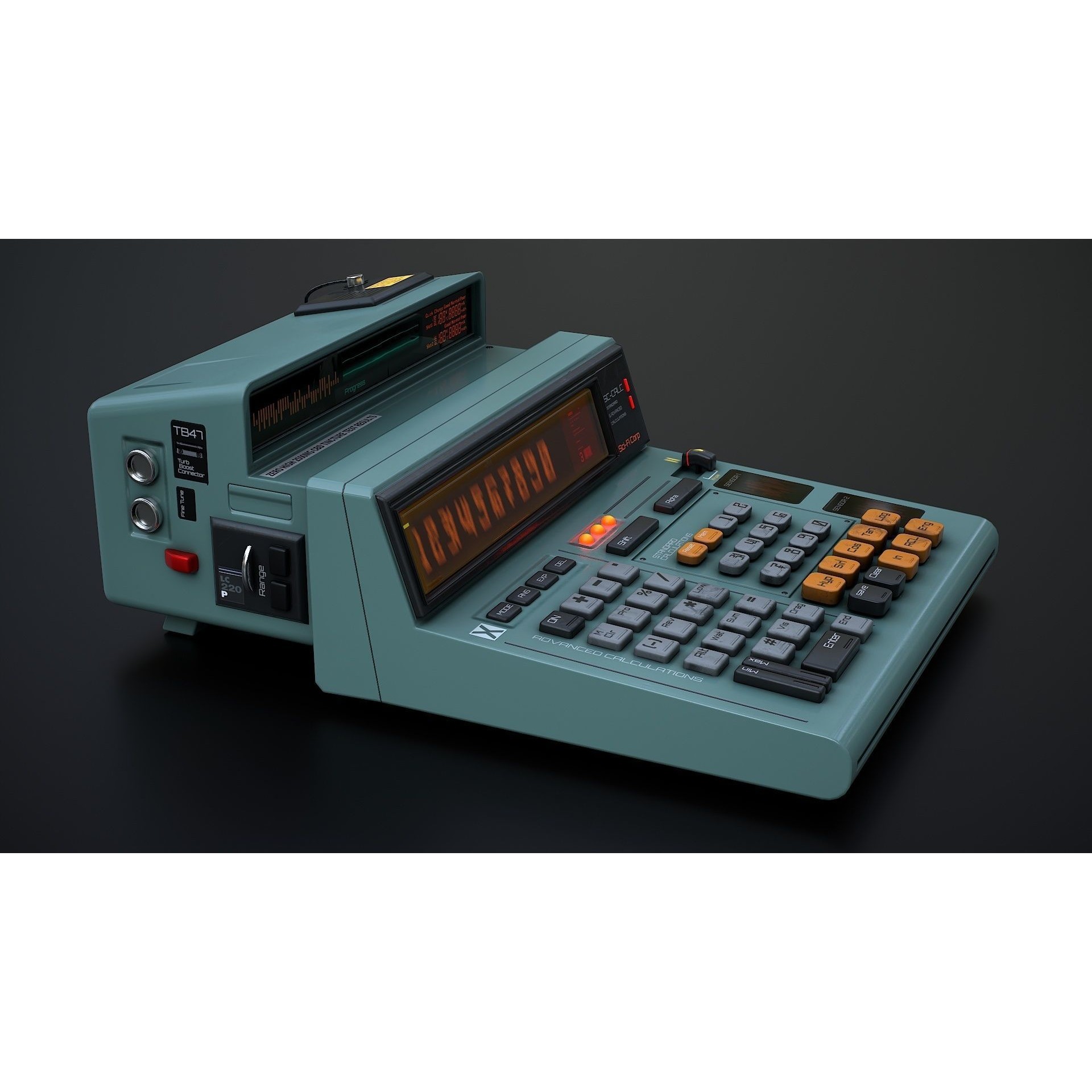 Sci-Fi Calculator - Low-Poly Game-Ready 3D Model - View 5
