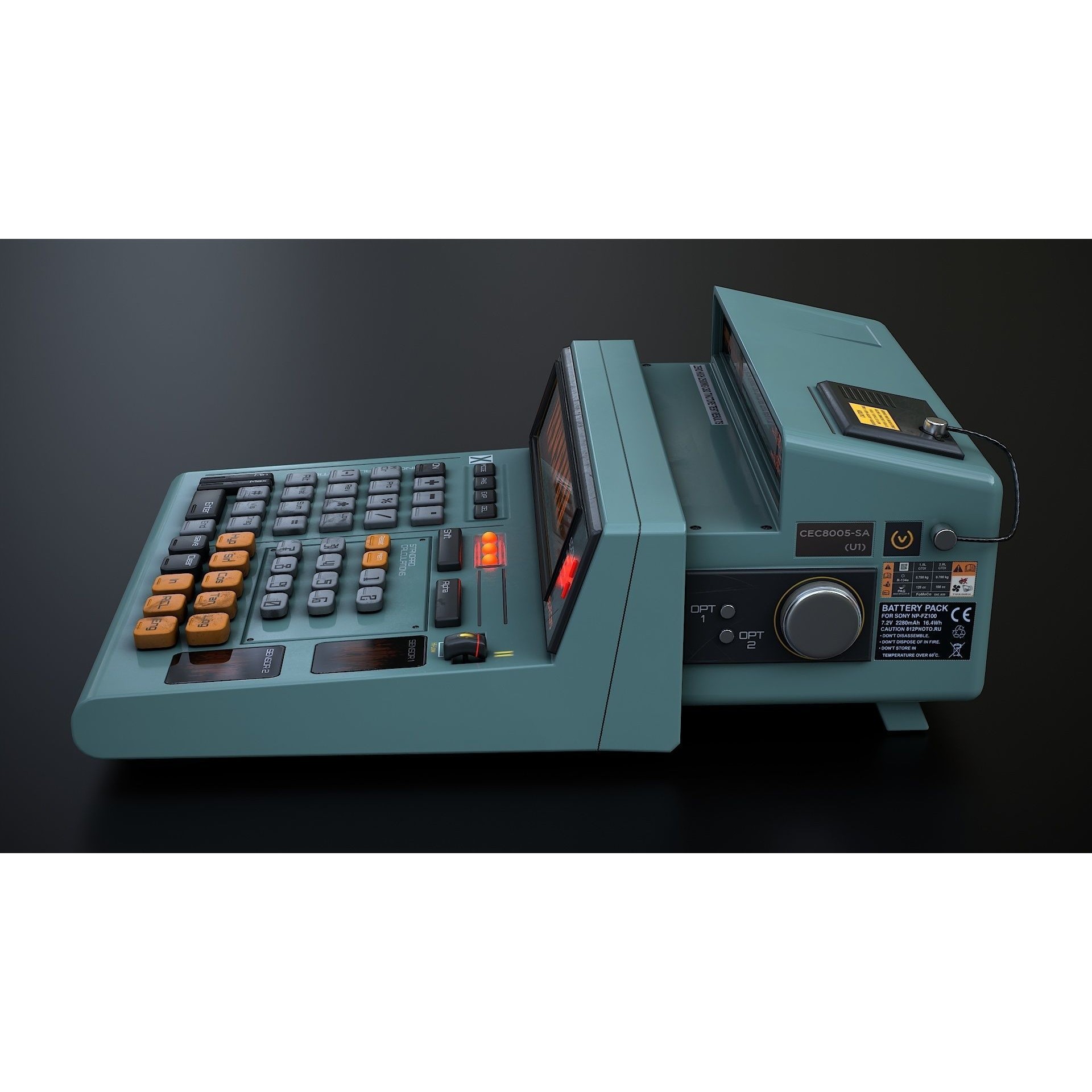 Sci-Fi Calculator - Low-Poly Game-Ready 3D Model - View 8