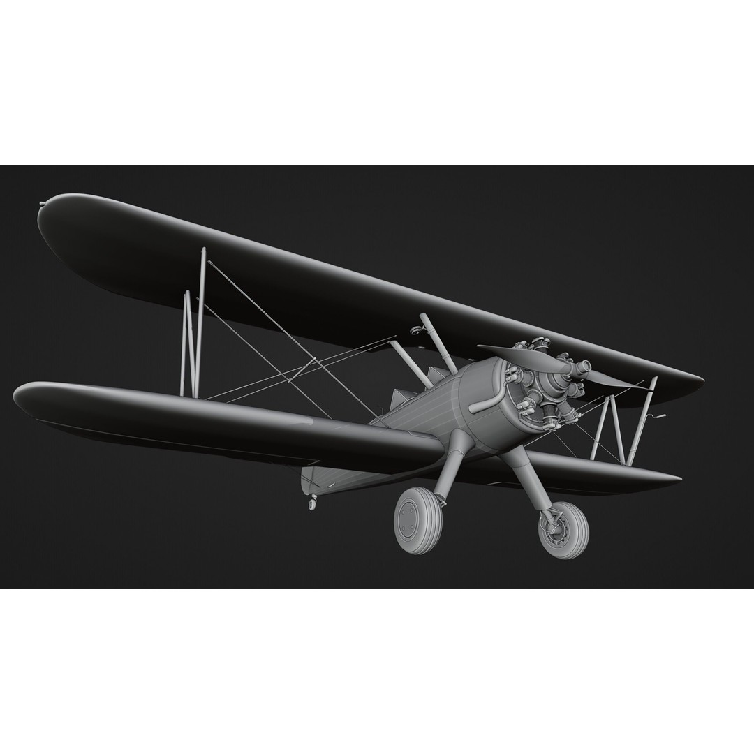 Boeing-Stearman Model 75 Biplane 3D Model – Rigged PBR Asset for Blender - View 17