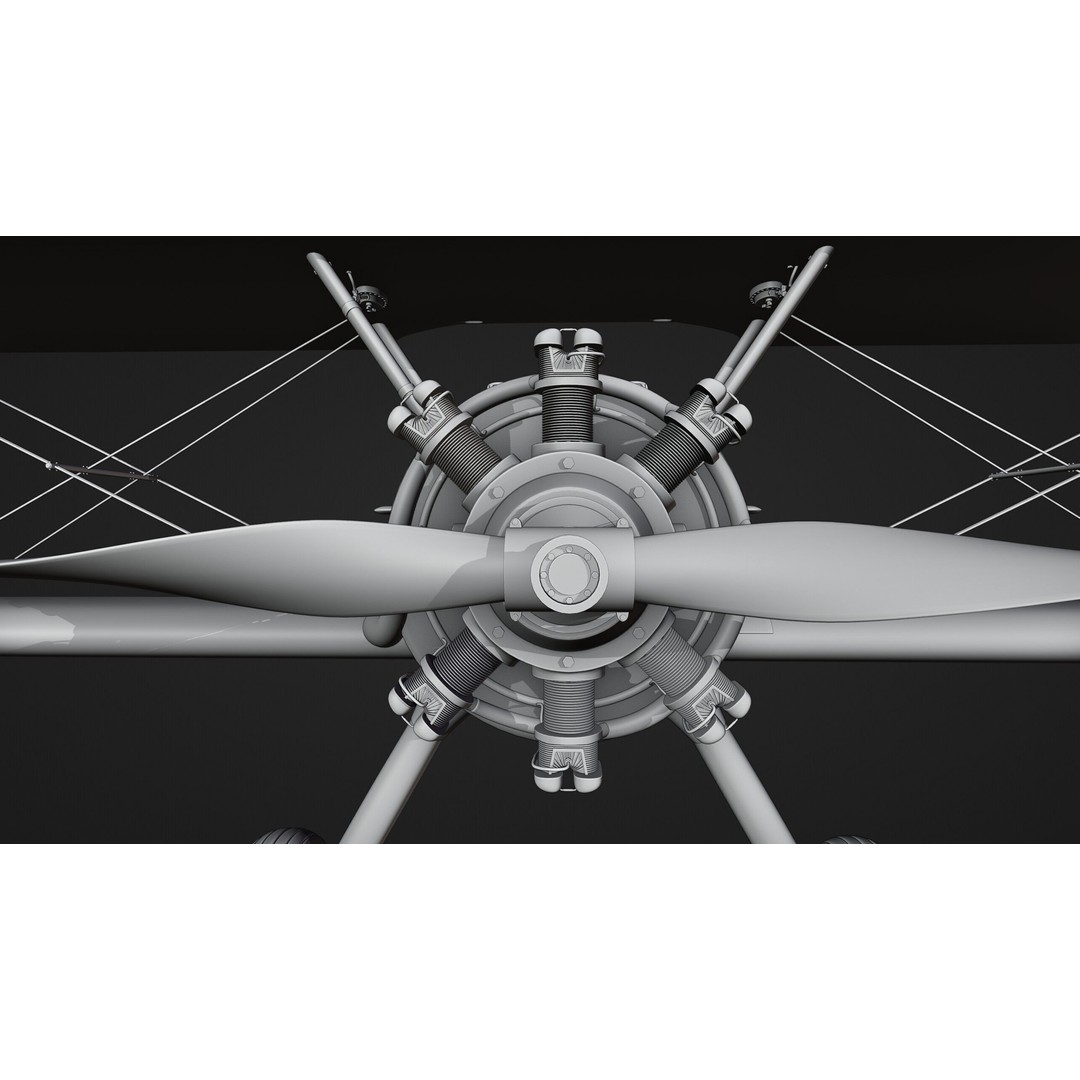Boeing-Stearman Model 75 Biplane 3D Model – Rigged PBR Asset for Blender - View 18