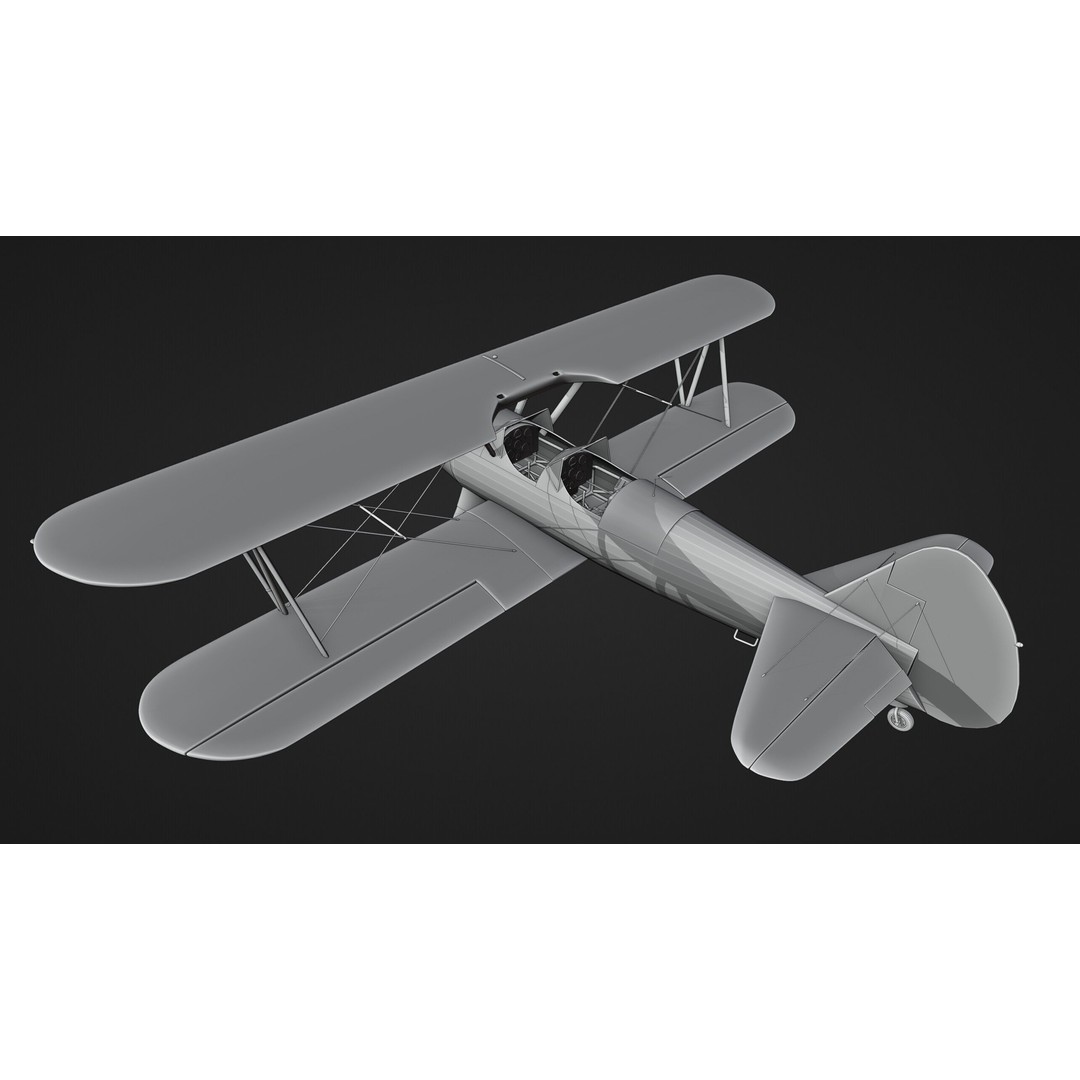 Boeing-Stearman Model 75 Biplane 3D Model – Rigged PBR Asset for Blender - View 20
