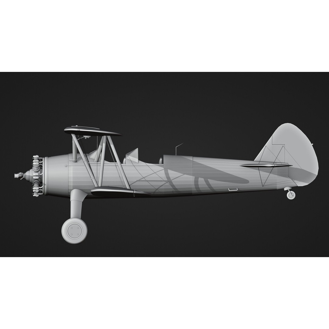 Boeing-Stearman Model 75 Biplane 3D Model – Rigged PBR Asset for Blender - View 21