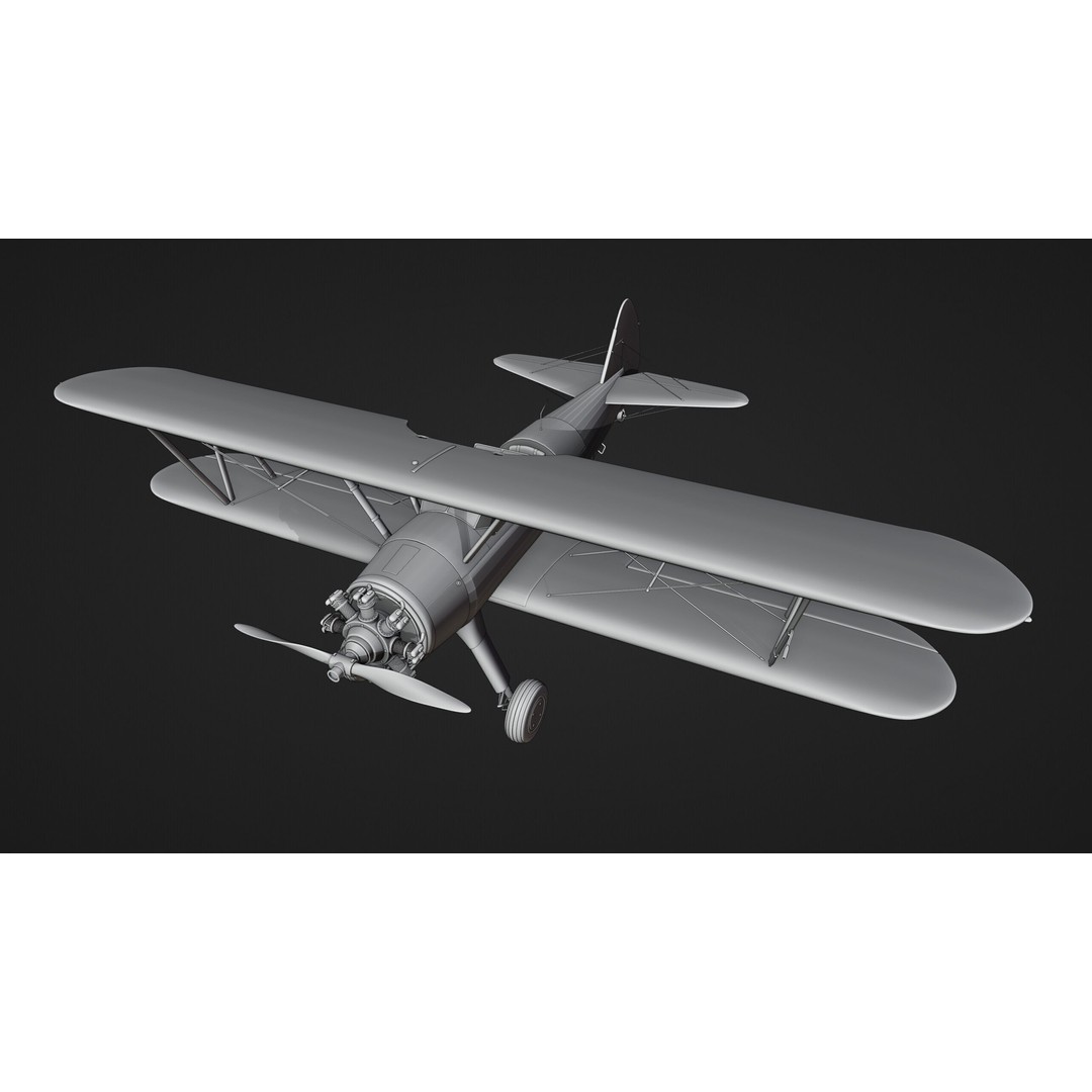 Boeing-Stearman Model 75 Biplane 3D Model – Rigged PBR Asset for Blender - View 23