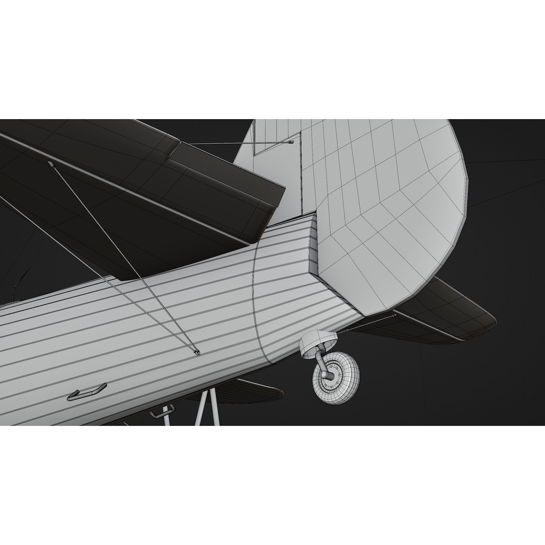 Boeing-Stearman Model 75 Biplane 3D Model – Rigged PBR Asset for Blender - View 28