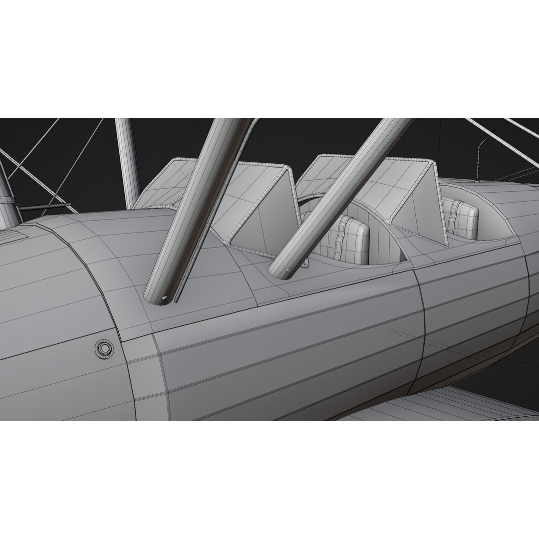 Boeing-Stearman Model 75 Biplane 3D Model – Rigged PBR Asset for Blender - View 29
