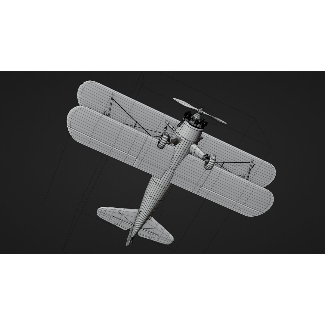Boeing-Stearman Model 75 Biplane 3D Model – Rigged PBR Asset for Blender - View 35
