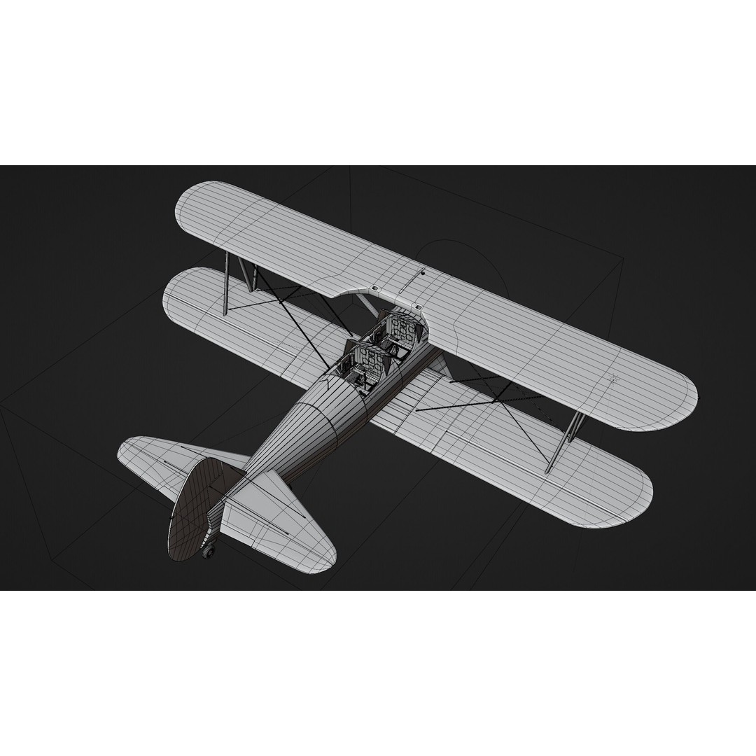 Boeing-Stearman Model 75 Biplane 3D Model – Rigged PBR Asset for Blender - View 36